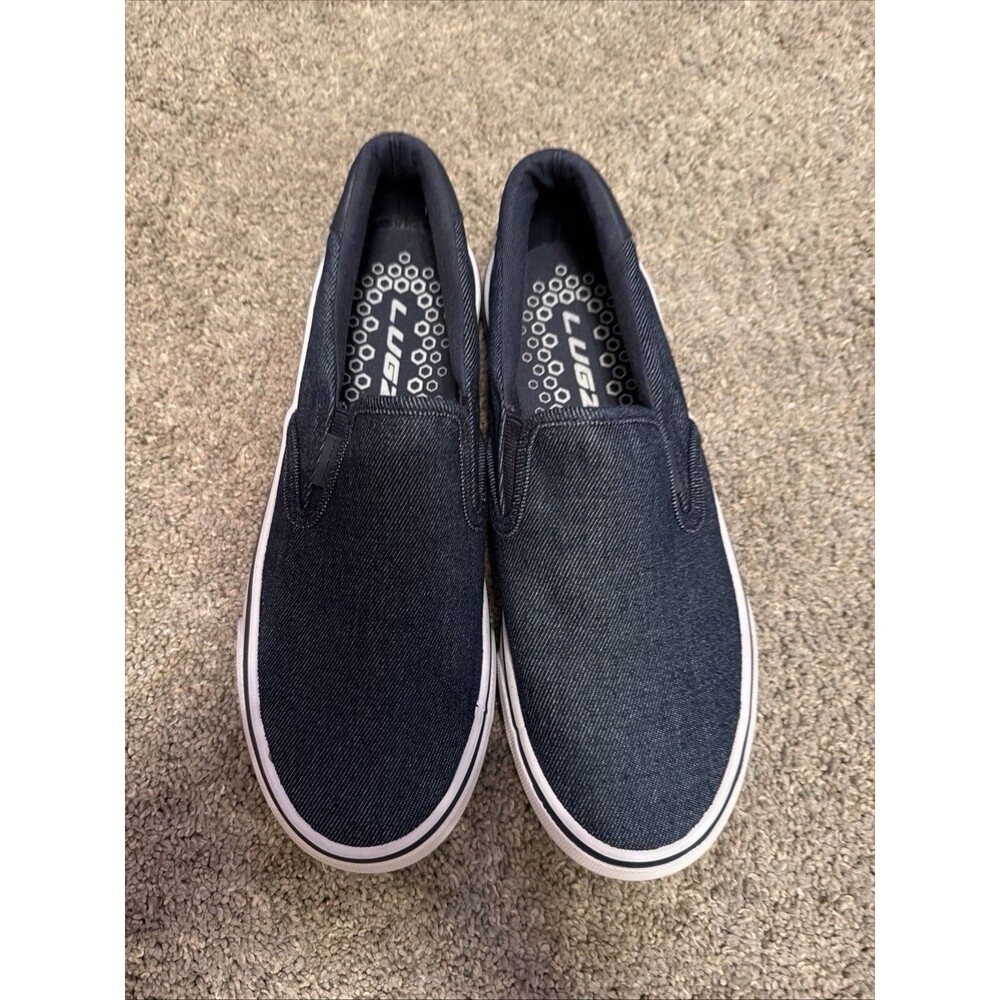 Lugz Crown Slip-On Navy Denim Shoes Canvas Skate Woman 9 Men Sz  7.5 EU 40.5